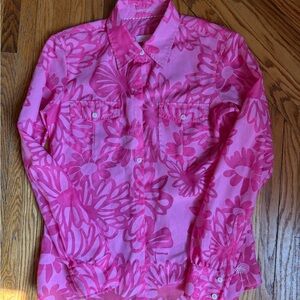 Lilly Pulitzer Pink Floral Blouse size Small